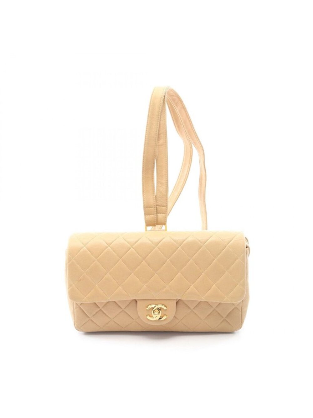 Chanel Backpack Quilted Beige Lambskin Suzu